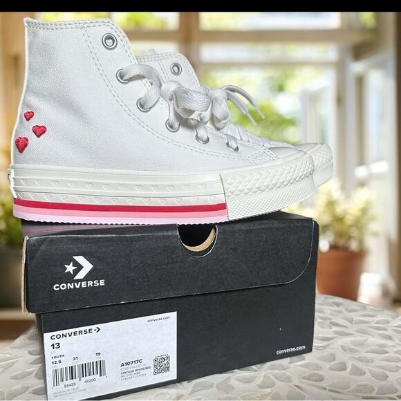 Converse Chuck Taylor All-Star CTAS Embroidered Hi-top Valentines Shoes Sneakers - Picture 11 of 14